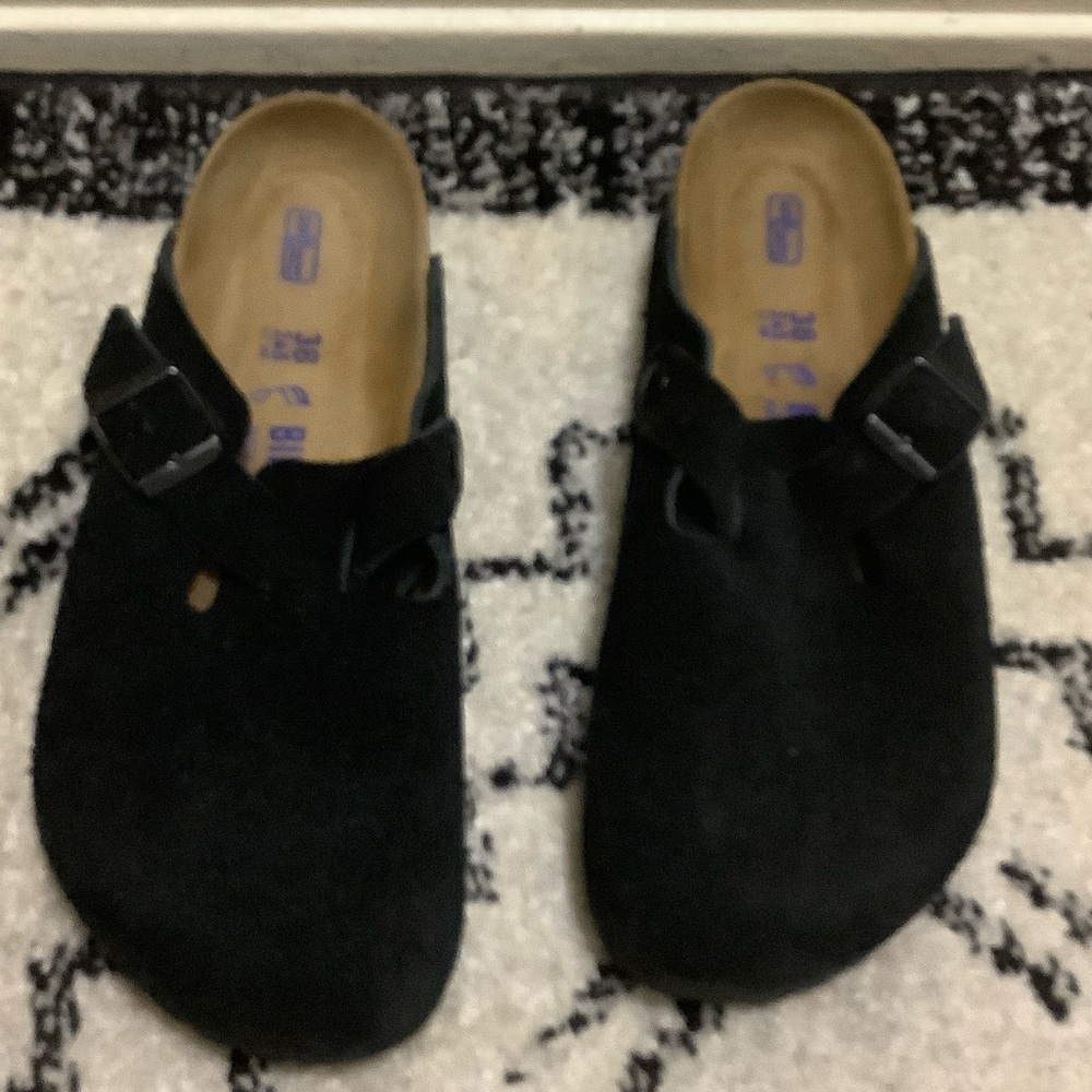 Birkenstock Black Suede Clogs